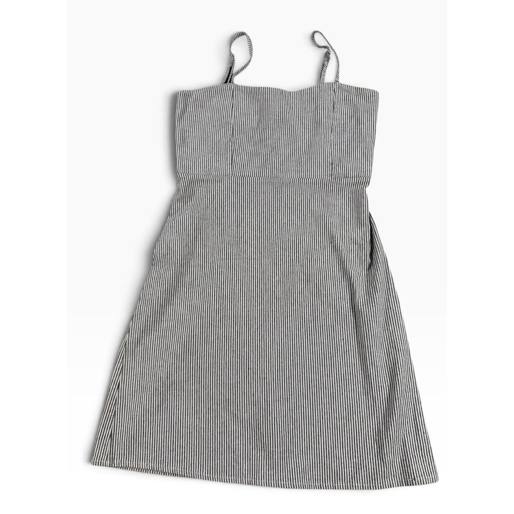 Brandy Melville Womens Striped Mini Dress Navy Blue White Spaghetti Strap